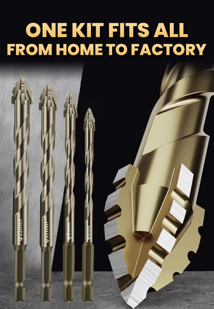 4-Flute Serrated Eccentric Drill Bit Kit