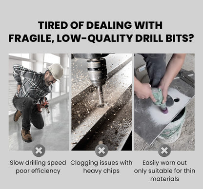 4-Flute Serrated Eccentric Drill Bit Kit