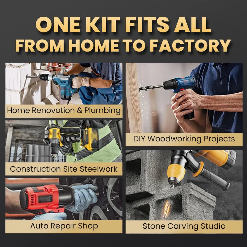 4-Flute Serrated Eccentric Drill Bit Kit