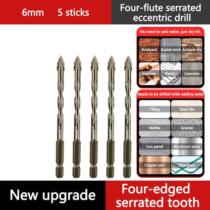 4-Flute Serrated Eccentric Drill Bit Kit