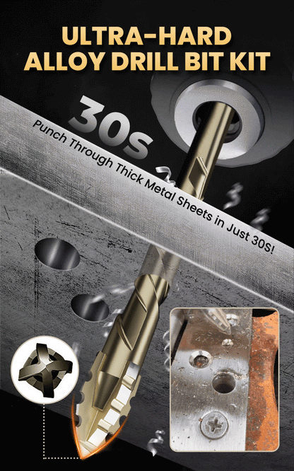 4-Flute Serrated Eccentric Drill Bit Kit