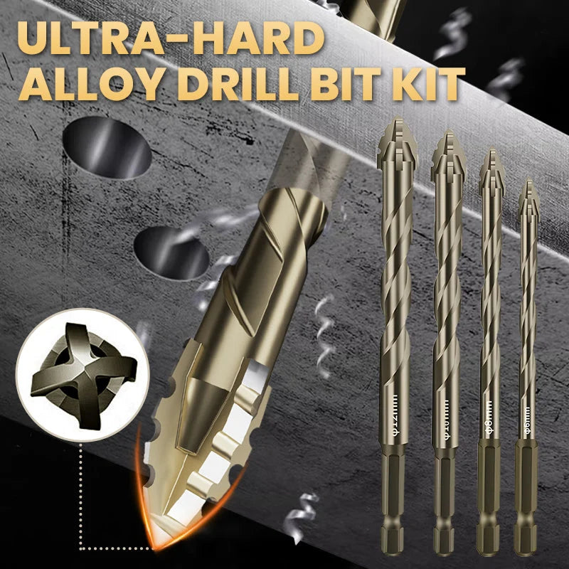 4-Flute Serrated Eccentric Drill Bit Kit